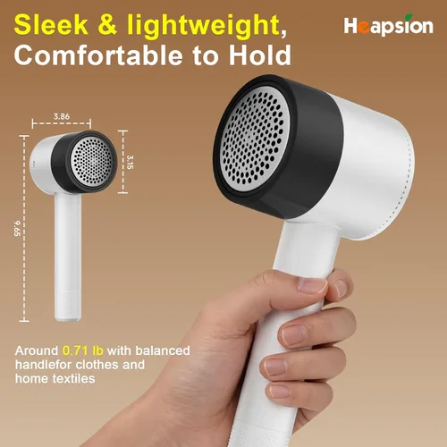 Miniatura 2 de Heapsion Afeitadora de tela, removedor de pelusas, afeitadora de suéter de 10700 RPM con cabezal de 6 cuchillas, rodillo oculto, removedor de pelusa