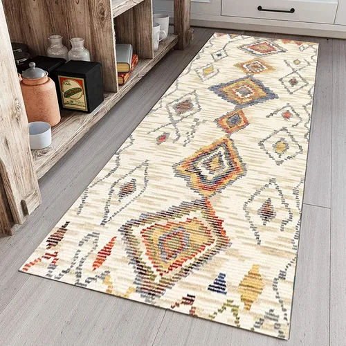 Miniatura 2 de Alfombra de pasillo, moderna y lavable, alfombra larga para pasillo, cocina, dormitorio, sala de estar, balcón, paso, antideslizante, 47.2 x 177.2