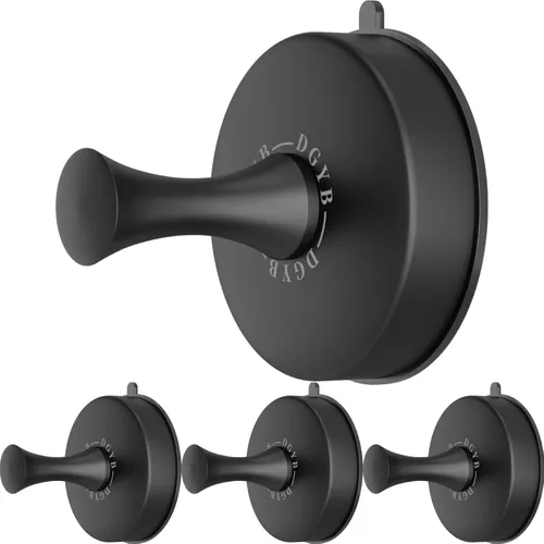 Miniatura 11 de DGYB Ganchos de ventosa para ducha, juego de 4 ganchos extraíbles de acero inoxidable para toallas de baño, ventana de vidrio, puerta, pared y Juego