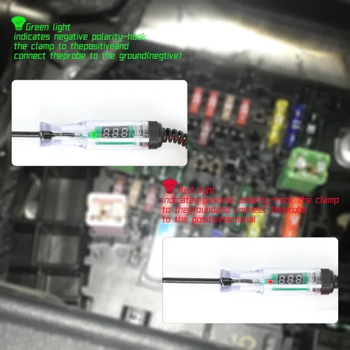 Miniatura 2 de Luz de prueba automotriz DC 3-48V Digital LED Car Circuit Tester Light, probador de voltaje bidireccional automático con voltímetro con sonda
