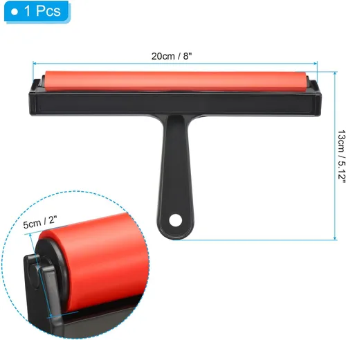 Miniatura 2 de PATIKIL Rodillo de goma de 8 pulgadas, herramientas de rodillo de goma dura antideslizante para papel tapiz, manualidades, impresión, tinta
