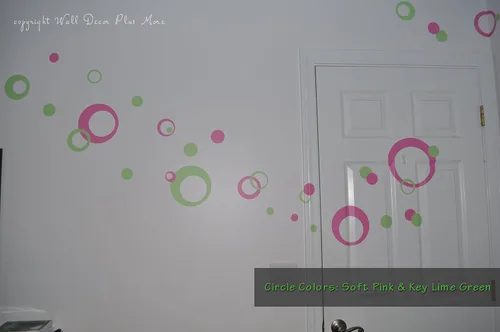 Miniatura 5 de Vinilo adhesivo de pared azul profundo, círculos, burbujas, puntos 25+ piezas