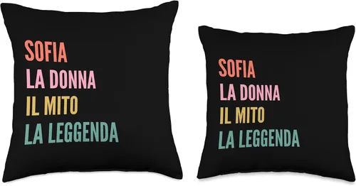 Miniatura 3 de Disegni Di Nomi Italiani Divertenti Per Sofia Funny Italian First Name Design-Sofia Throw Pillow, 16x16, Multicolor