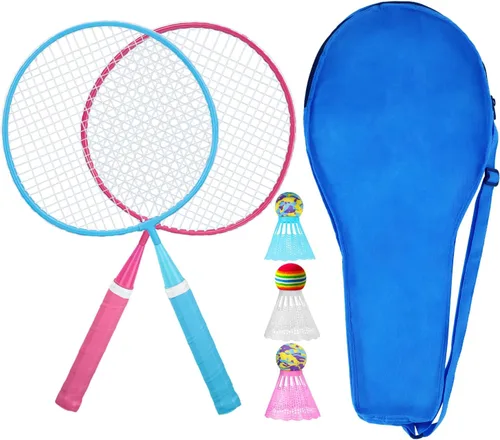 Miniatura 8 de Juego de 2, 4, 6 raquetas de bádminton Keehoo para adultos y niños, juego de bádminton para la playa, el césped, el patio trasero, deportes al aire