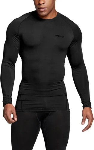 Miniatura 9 de TSLA - Paquete de 1 o 3 camisas de compresión de manga larga FPU 50+ para hombre, camisa de entrenamiento atlético, protector de erupción
