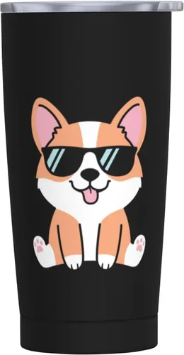 Miniatura 16 de Beagle Dog - Taza de café de acero inoxidable con tapa, diseño floral de 20 onzas, vaso térmico aislado de doble pared al vacío, regalos