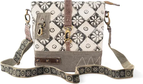 Miniatura 2 de 3B SHOUZO Messenger and Shoulder Bag - Upcycled Vintage Canvas & Leather