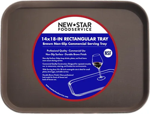 Miniatura 11 de New Star Foodservice 24852 Bandeja antideslizante de grado restaurante, plástico, forrada de goma, rectangular, 10 x 14 pulgadas, color negro