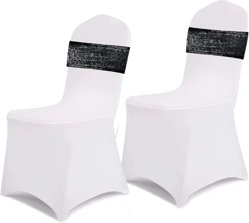 Miniatura 3 de SquarePie Paquete de 100 bandas de lentejuelas negras brillantes para boda, fiesta, banquete, decoración del hogar