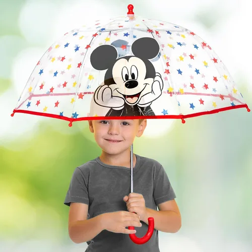 Miniatura 2 de Sombrilla transparente para niños de lluvia transparente con un mango de fácil agarre cúpula a prueba de viento de 3 a 10 años