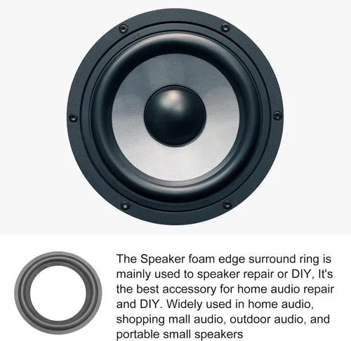 Miniatura 3 de Anillos envolventes con borde de espuma para altavoces, piezas de repuesto de anillos de subwoofer perforados de goma