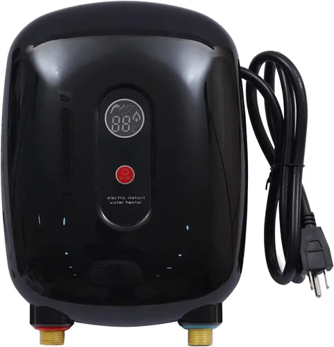 Mini calentador de agua eléctrico sin tanque, 110 V, 3000 W, pequeño calentador de agua caliente instantáneo con pantalla digital LCD para grifo de