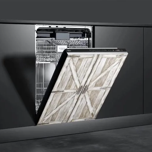 Miniatura 4 de Cubierta magnética de madera con efecto de puerta para lavavajillas, panel creativo para electrodomésticos de cocina, decoración de refrigerador