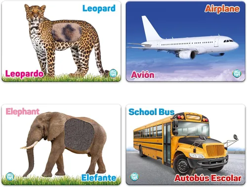Miniatura 6 de My Touch and Feel - Tarjetas didácticas de doble cara con imagen bilingüe en inglés y español para bebés, niños pequeños, niños, aprender animales