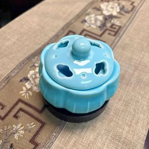 Miniatura 4 de Quemador eléctrico de resina con temporizador, quemador de incienso de cerámica, incienso de 110 V para porche, patio, jardín, oficina, yoga, sala