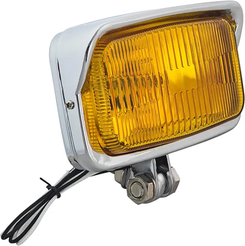 Miniatura 11 de FATECIM Vintage motocicleta cuadrado faro retro cabeza luz lámpara ámbar lente con visera universal para Harley Cruiser Bobber Chopper Yamaha Honda