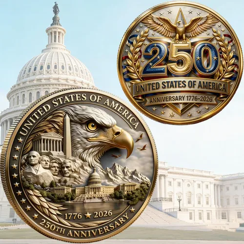 Miniatura 9 de America - Moneda conmemorativa del 250 aniversario, desafío de 250 aniversario de Estados Unidos, para patriotismo, moneda de aniversario