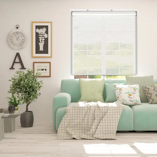 Miniatura 8 de ARLO BLINDS Persiana enrollable de tela de tejido natural, transparente, filtro de luz, inalámbrica, 22 pulgadas de ancho x 60 pulgadas de alto