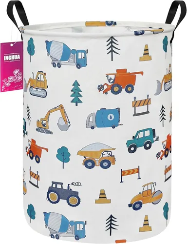 Miniatura 30 de Cesta de lavandería grande de tela de lona ligera, cesta de almacenamiento para juguetes, ropa sucia plegable, impermeable, para dormitorios