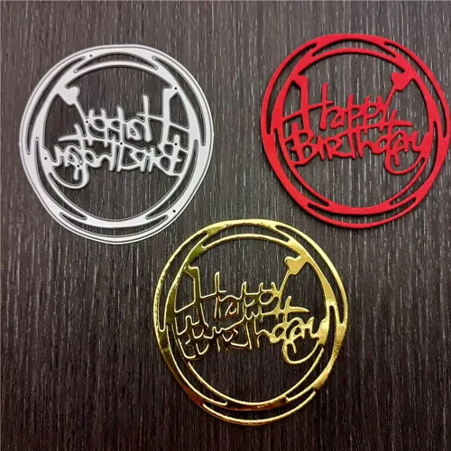 Miniatura 6 de Katutude Troqueles de feliz cumpleaños para hacer tarjetas, troqueles de corte para álbumes de recortes, letras de metal troqueladas en relieve