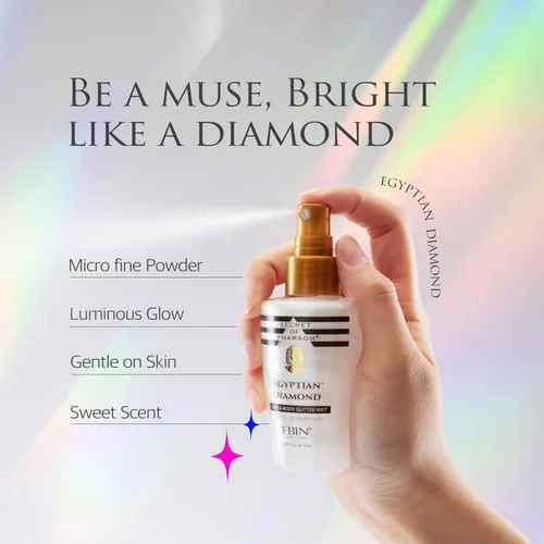 Miniatura 4 de Egyptian Diamond - Purpurina en aerosol para cuerpo y cabello, fácil de aplicar, hidratante, libre de crueldad animal, regalo ideal para mujeres