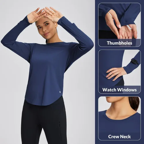 Miniatura 105 de BALEAF - Camisetas de sol de manga larga para mujer, con FPU 50+, para senderismo, ligeras, de secado rápido, protección contra rayos ultravioleta