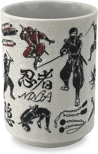 Miniatura 10 de Taza de té japonesa - Cerámica 9 fl oz, Yunomi taza, sushi hecho en Japón (C3-16 Kabuki sukeroku)