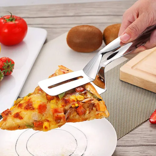 Miniatura 3 de AOOSY Pinzas para carne 304, pinza de cocción 3 en 1, espátula de doble cara, 10 pulgadas, multifuncional, de acero inoxidable, para alimentos