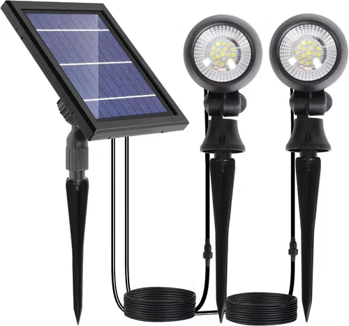 SUNLONG Luces solares para exteriores, focos solares para exteriores, impermeables, para paisajismo para patio, jardín, bandera, camino, árboles