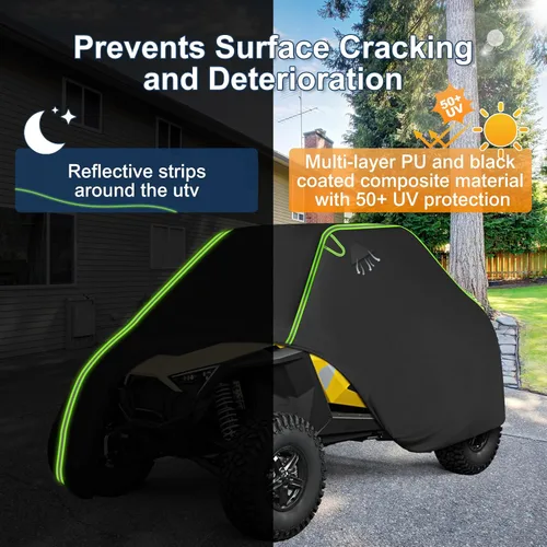 Miniatura 6 de QUNSUNUS - Funda para UTV de 2 plazas compatible con Polaris General/RZR/Ranger, Can Am Commander/Defender/Maverick, Yamaha YXZ Viking Kawasaki