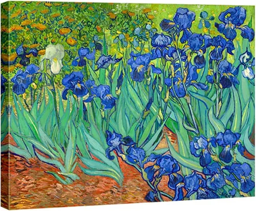 Miniatura 11 de Wieco Art Lienzo enmarcado para pared, impresiones de lirios de Van Gogh, flores famosas, pinturas al óleo, reproducción moderna de lienzo giclée