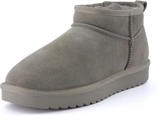 Miniatura 81 de CUSHIONAIRE, Hip 2 - Botas de nieve de gamuza auténtica para mujer, sin cordones, con cómodo forro de piel de oveja sintética + espuma viscoelástica