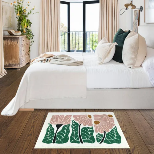 Miniatura 8 de SHIYUE Bonita alfombra de baño con diseño de flores para alfombras de baño, microfibra ultra suave y esponjosa, absorción de agua, tapete