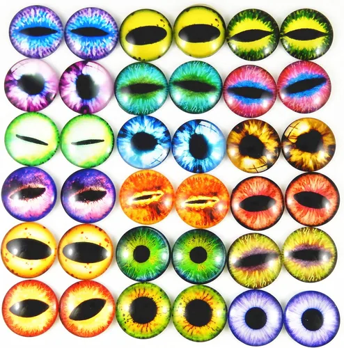 Miniatura 14 de juliewang Wholesale en bulk Assorted Ojo de dragón Cubiertos Cabochons de vidrio redondas para hacer Muñeca y la joyería Configuración