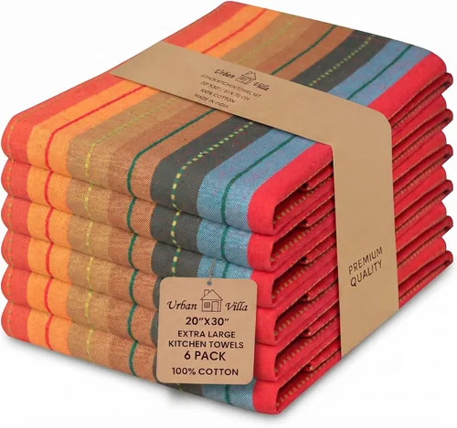 Miniatura 122 de Urban Villa Toallas de cocina 100% algodón, paquete de 6, altamente absorbentes, de secado rápido, súper suaves, de primera calidad, para cocina