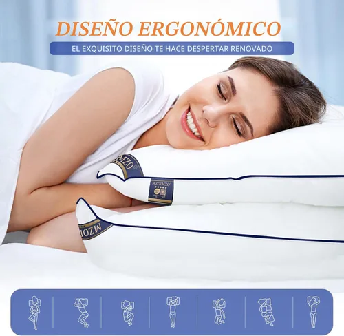 Miniatura 4 de MZOIMZO Almohadas de cama firmes de apoyo para dormir, tamaño King, juego de 2, calidad de hotel refrescante con relleno alternativo de plumón suave