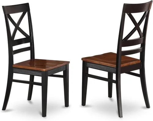 Miniatura 3 de East West Furniture DLQU3-BCH-W - Juego de comedor de 3 piezas que contiene una mesa de comedor redonda con gotas y 2 sillas de cocina, 42 x 42