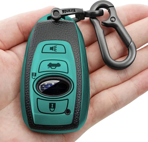 Kirsnda Funda para llavero Subaru con llavero, textura de TPU suave, 4 botones para BRZ Legacy Outback Ascent Crosstrek Forester WRX, accesorios de