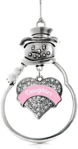 Miniatura 105 de Inspired Silver - Big Sis - Adorno de Navidad plateado - Adorno de árbol de Navidad con dije de corazón con circonita cúbica - Decoración colgante