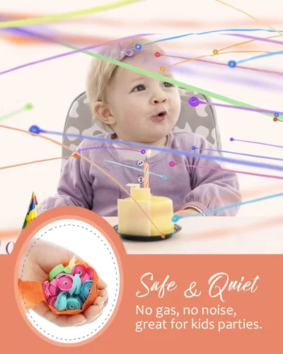 Miniatura 4 de BATTIFE Streamers Poppers - Galletas de confeti para lanzar a mano, sin ensuciar, para cumpleaños, bodas, fiestas, fiestas, coloridos, 16.4 pies