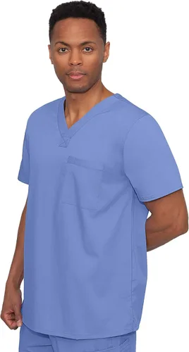 Miniatura 4 de Healing Hands Ropa quirúrgica para hombre, camiseta de tela ligera con un bolsillo para hombre, color azul, 2223 James, Azul