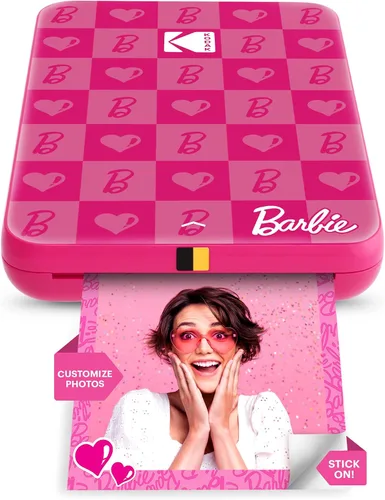 KODAK x Barbie - Impresora fotográfica instantánea para smartphone Barbie - Portátil, color, inalámbrica - Fotos adhesivas Zink de 5 x 8 cm -