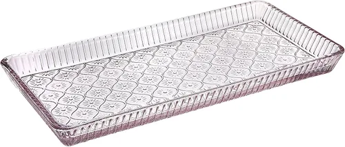 Miniatura 2 de Godinger Bandeja para servir, bandeja de servir, bandeja de tocador, bandeja de joyería, decoración de mesa, 12 x 6 pulgadas, colección Claro
