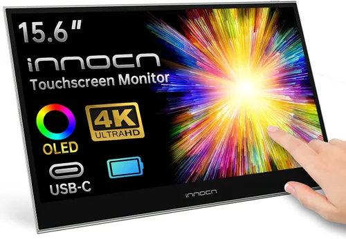 Miniatura 7 de INNOCN Monitor portátil OLED de 15.6 pulgadas, segunda pantalla táctil para edición de fotos con 4K, 100% DCI-P3, 100000:1, 10 bits, monitor externo