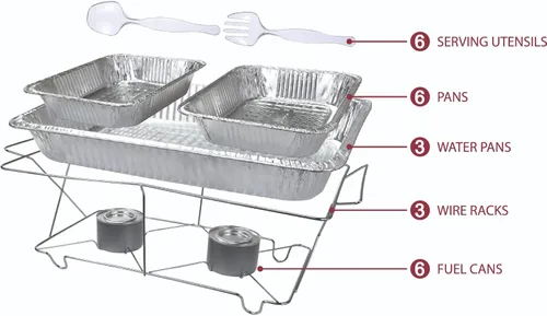Miniatura 2 de El kit de servicio de fiesta de 24 piezas incluye juego de bufé de platos y utensilios de servir para todo tipo de fiestas y eventos, 3