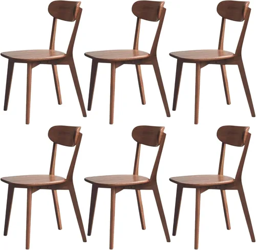 Miniatura 10 de Sillas de comedor 100% de madera de roble macizo, sillas de comedor modernas de mediados de siglo con cojín tapizado, sillas de cocina, comedor