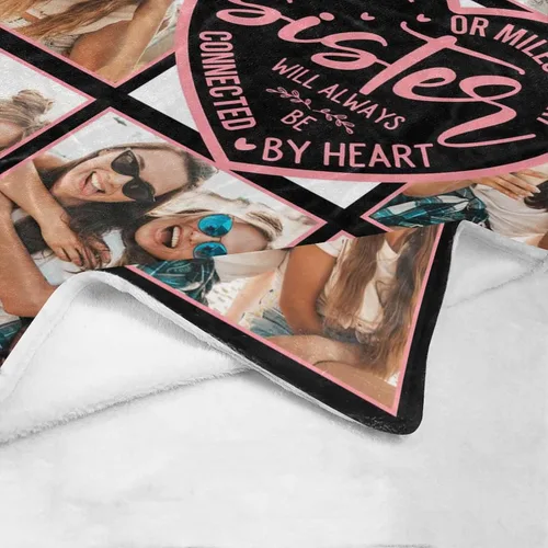 Miniatura 5 de Regalos para hermanas de hermana manta con collage de fotos, mantas de fotos personalizadas para hermanas, mejores amigas, mujeres, manta de amistad
