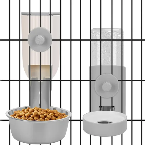 Miniatura 8 de Yummy Sam Jaula colgante dispensador automático de botellas de agua para mascotas pequeñas, alimentador automático desmontable de gravedad de 1.2 L
