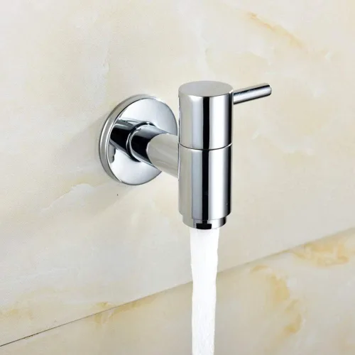 Miniatura 2 de Grifo de agua fría montado en la pared, grifo para baño, jardín, fregona, piscina, lavadora, cromo