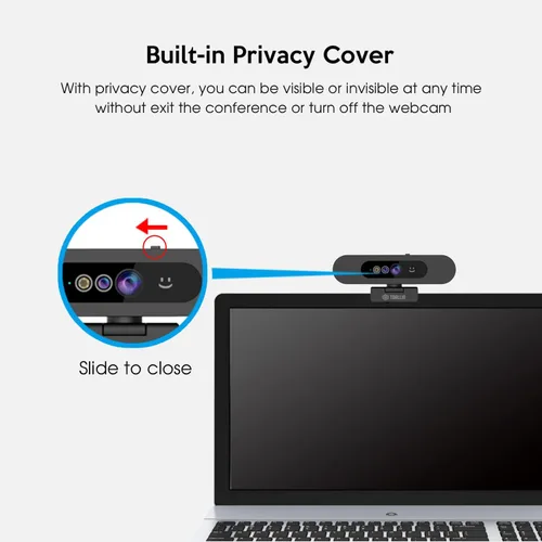 Miniatura 5 de TOALLIN Cámara web 1080P para Windows Hello Face Login, reconocimiento facial IR, cámara web compatible con Windows Hello con micrófono, cámara